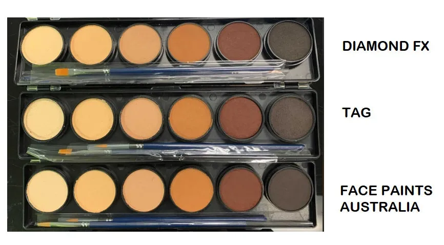 Diamond FX Face Paint -  6 Color Skin  Palette