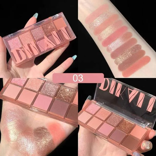 DIKALU Makeup Eyeshadow Palette Long lasting Vibrant Color Mineral Powder Super Glitter Pearly Matte Earth Color Eyeshadow
