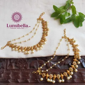Ear Chains In Gold With Counch Design