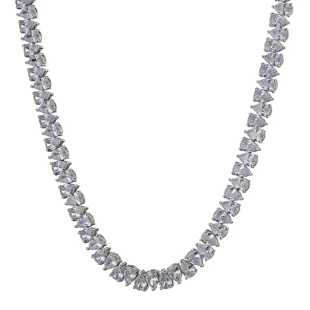 Eleganza Rose Gold Choker Necklace with white Zirconia