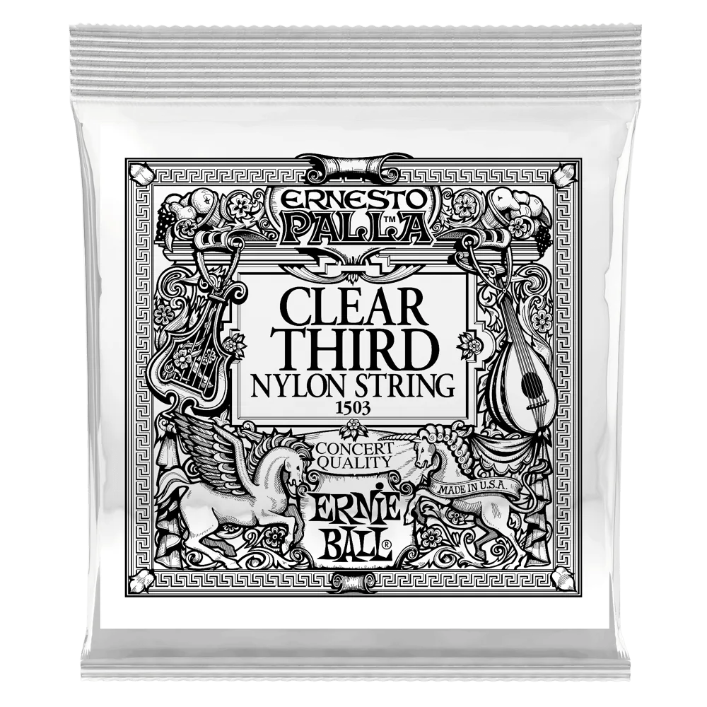 Ernie Ball 1503EB 6-Pack Clear 3rd Ernesto Palla Nylon Classical Guitar Strings - 0.040