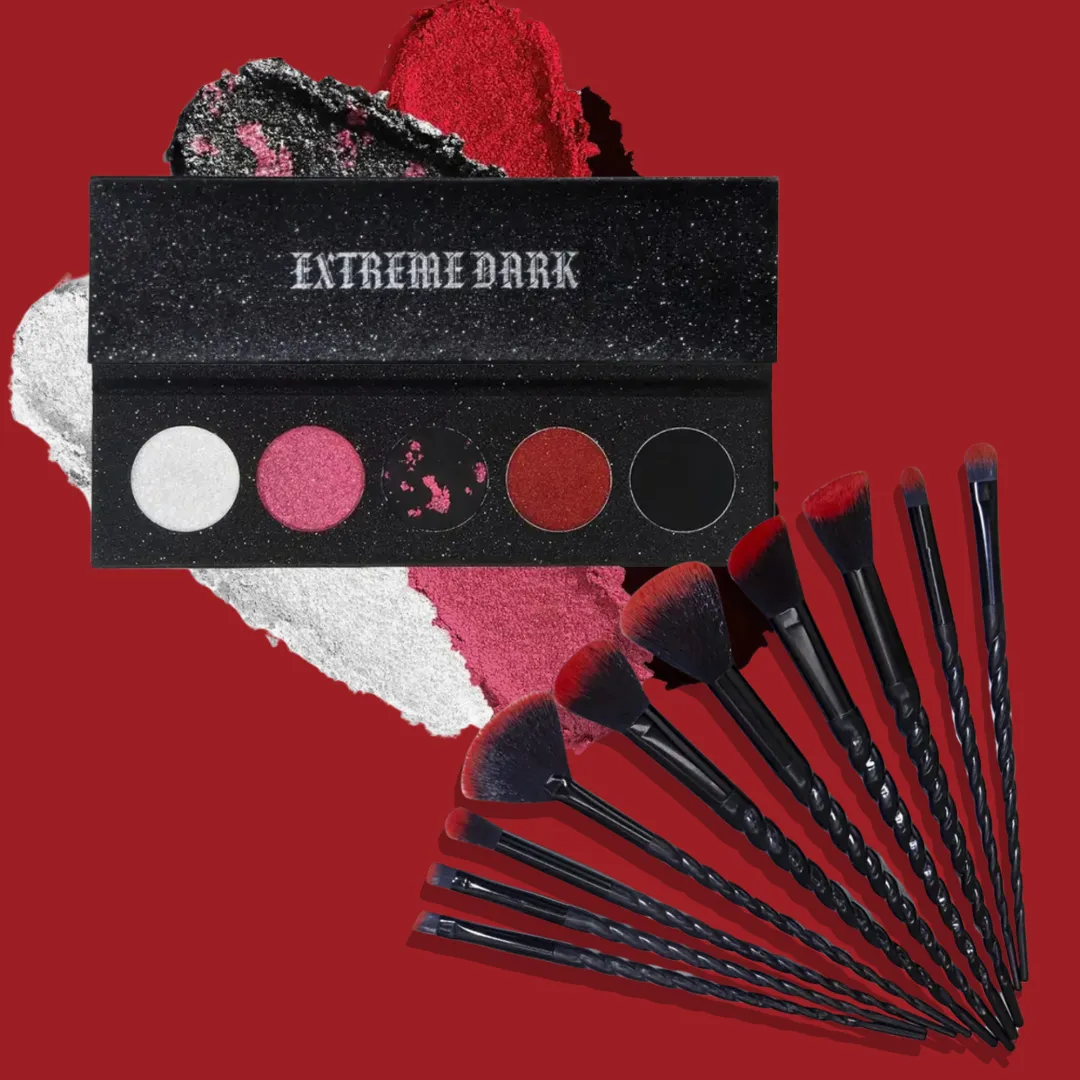 Extreme Dark Eyeshadow Palette   Gothic Unicorn Brush Set