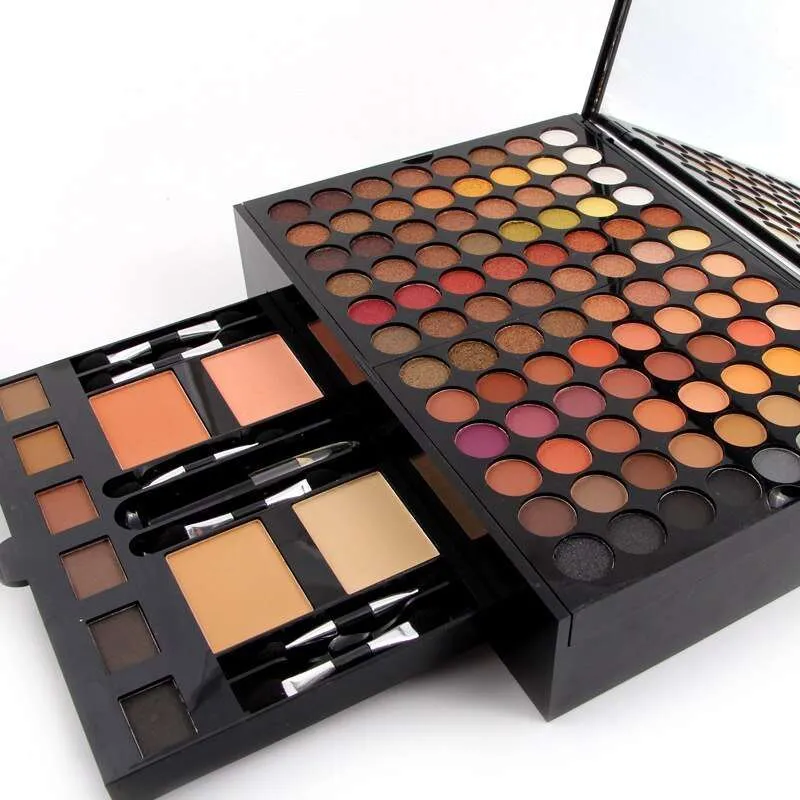 Eyeshadow makeup kit Cosmetic Make up Piano Box Set, 190 Colors, Combination with Eyeshadow /Facial Blusher /Eyebrow Powder /Eyeliner Pencil /Mirror, All-in-1 Makeup Gift Set