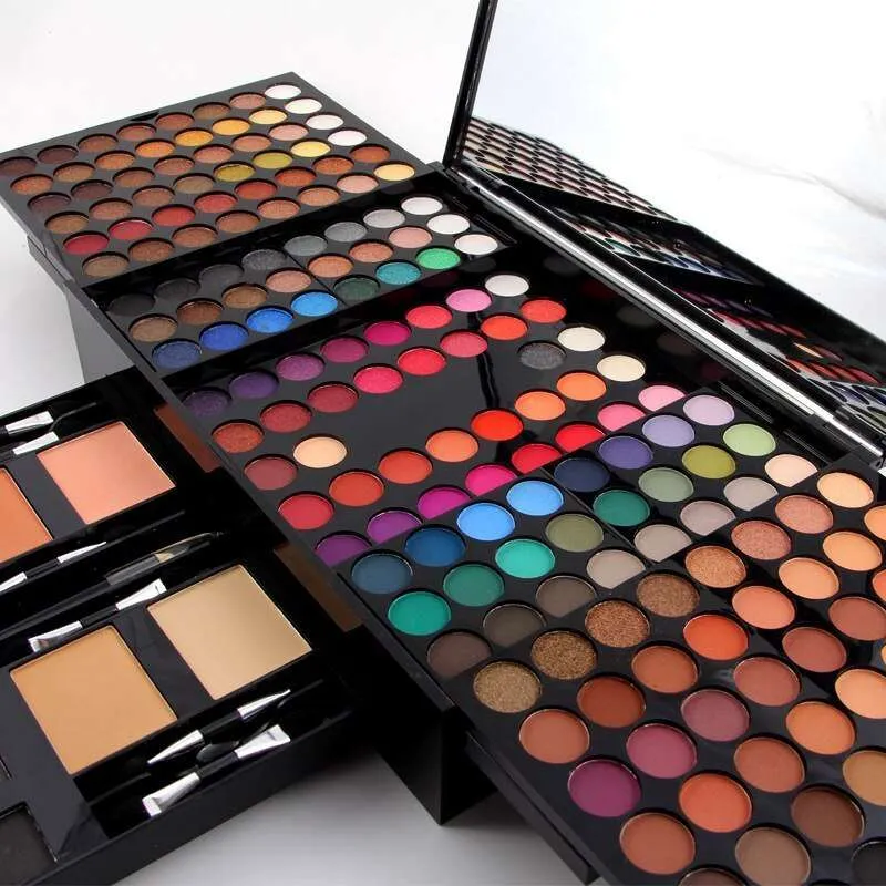 Eyeshadow makeup kit Cosmetic Make up Piano Box Set, 190 Colors, Combination with Eyeshadow /Facial Blusher /Eyebrow Powder /Eyeliner Pencil /Mirror, All-in-1 Makeup Gift Set