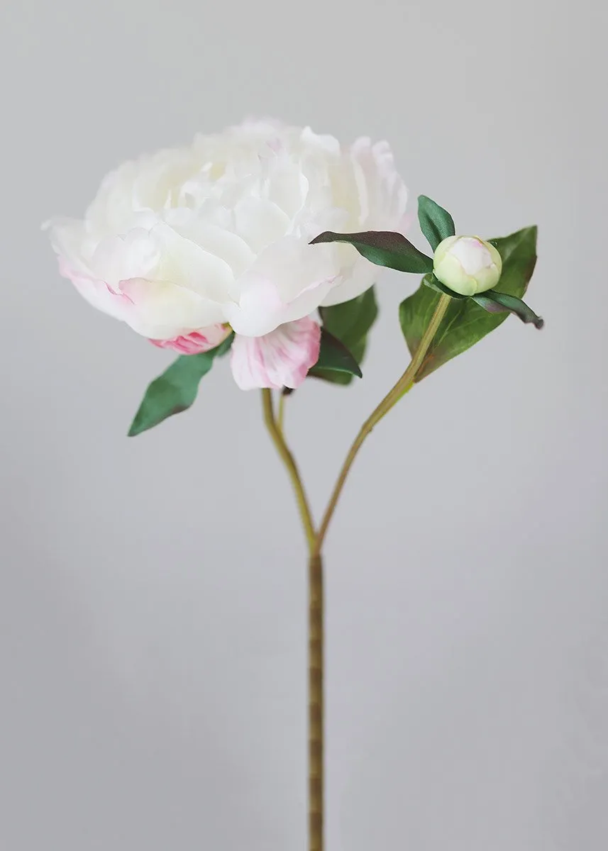 Faux Peony Flower in Cream Blush