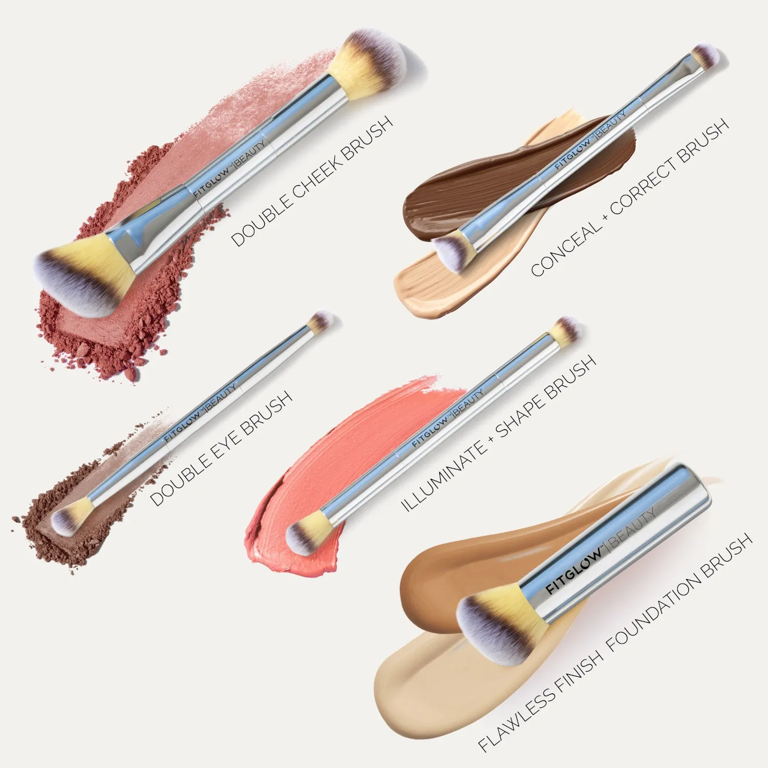 FITGLOW BEAUTY - Teddy Double Illuminate   Shape Brush