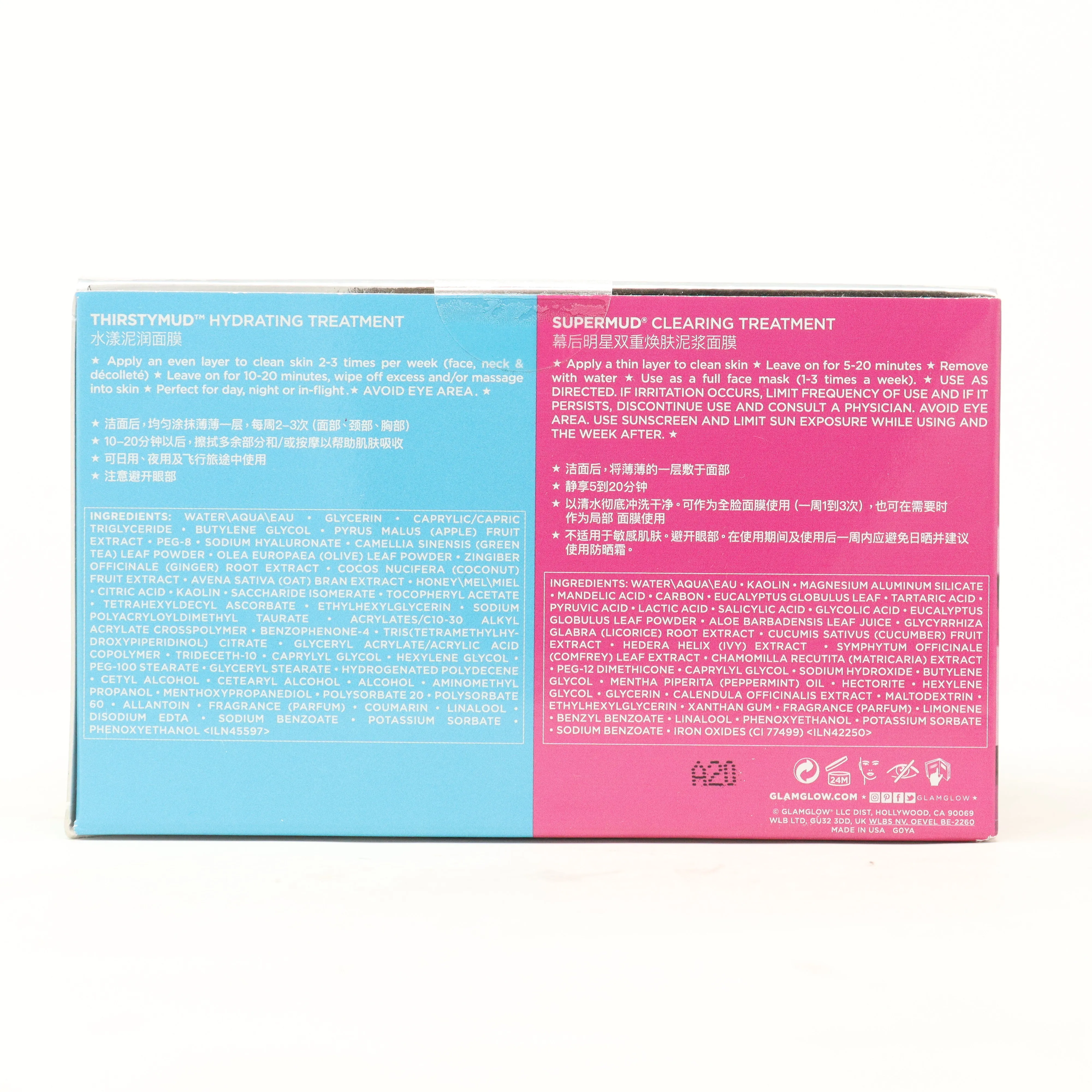 Glamglow Supermud Clearing, Thirstymud Hydrating Treatment Duo  / New With Box