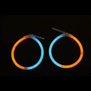 Glow In The Dark Hoop Earrings Bi-Color - Aqua Orange