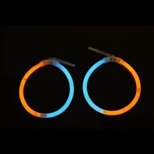 Glow In The Dark Hoop Earrings Bi-Color - Aqua Orange