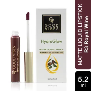 Good Vibes HydraGlow Matte Liquid Lipstick| Jojoba & Vitamin E| Royal Wine (R3) - (5.2ml)