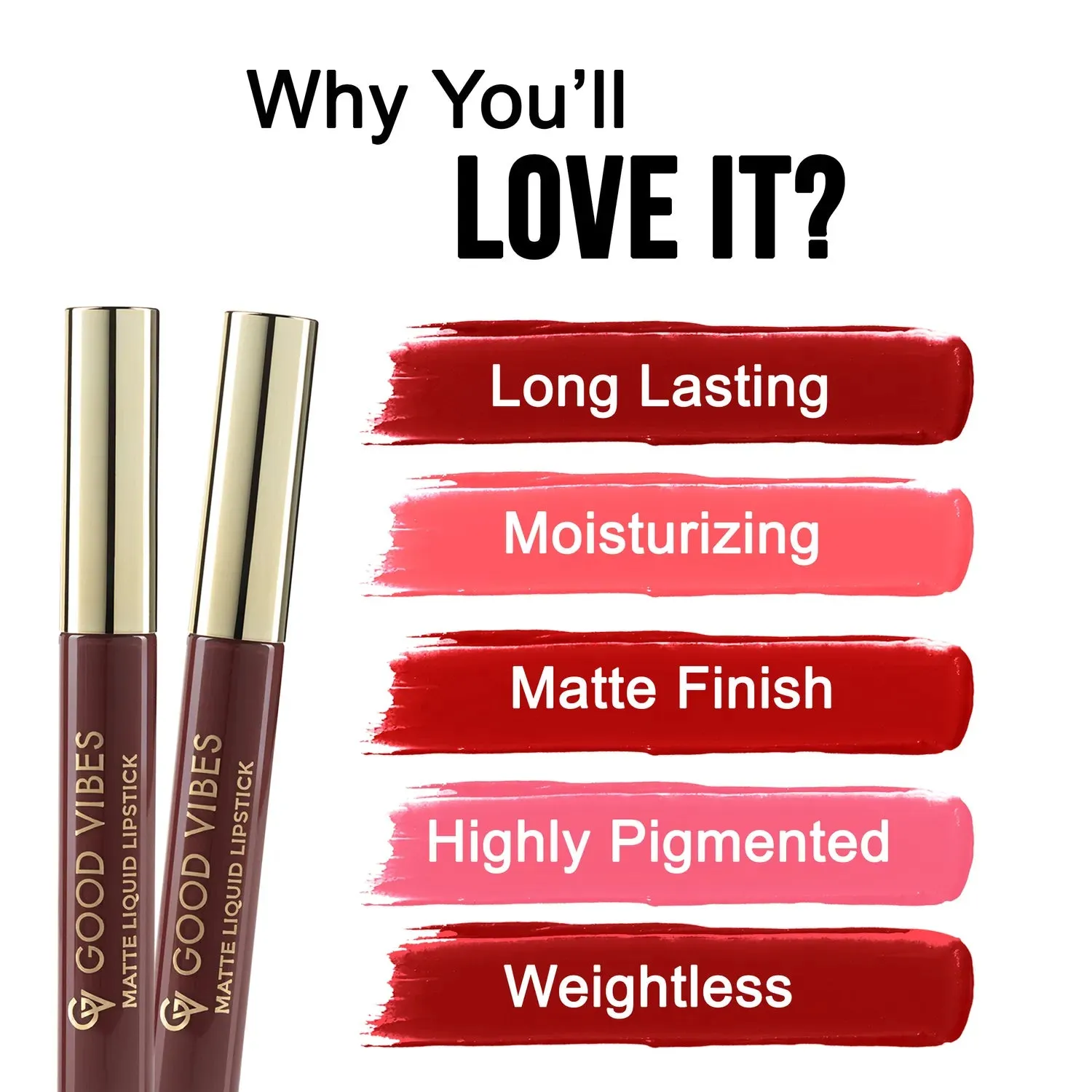 Good Vibes HydraGlow Matte Liquid Lipstick| Jojoba & Vitamin E| Royal Wine (R3) - (5.2ml)