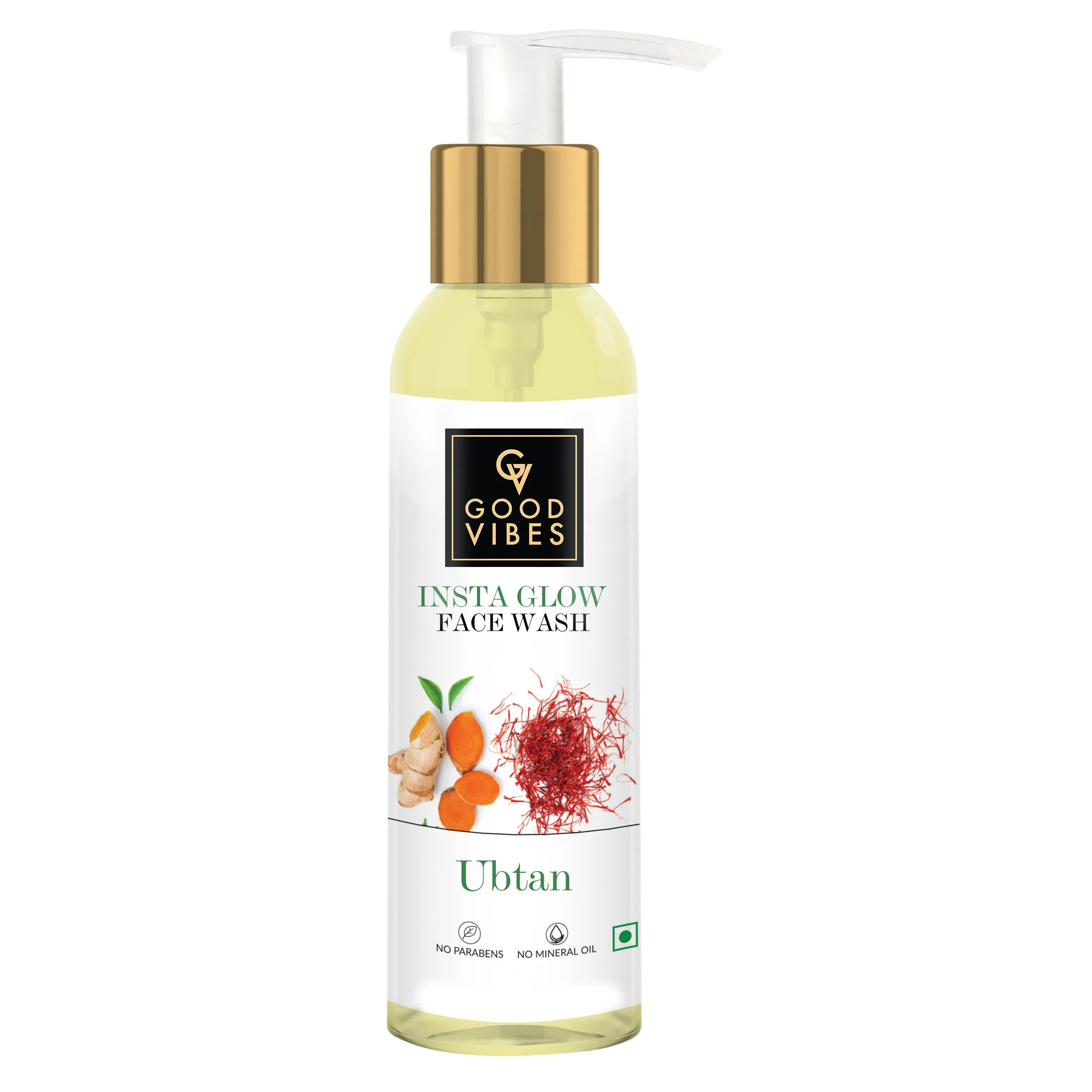 Good Vibes Ubtan Insta Glow Face Wash | Brightening, Cleansing | Vegan, No Parabens, No Mineral Oil, No Animal Testing (120 ml)