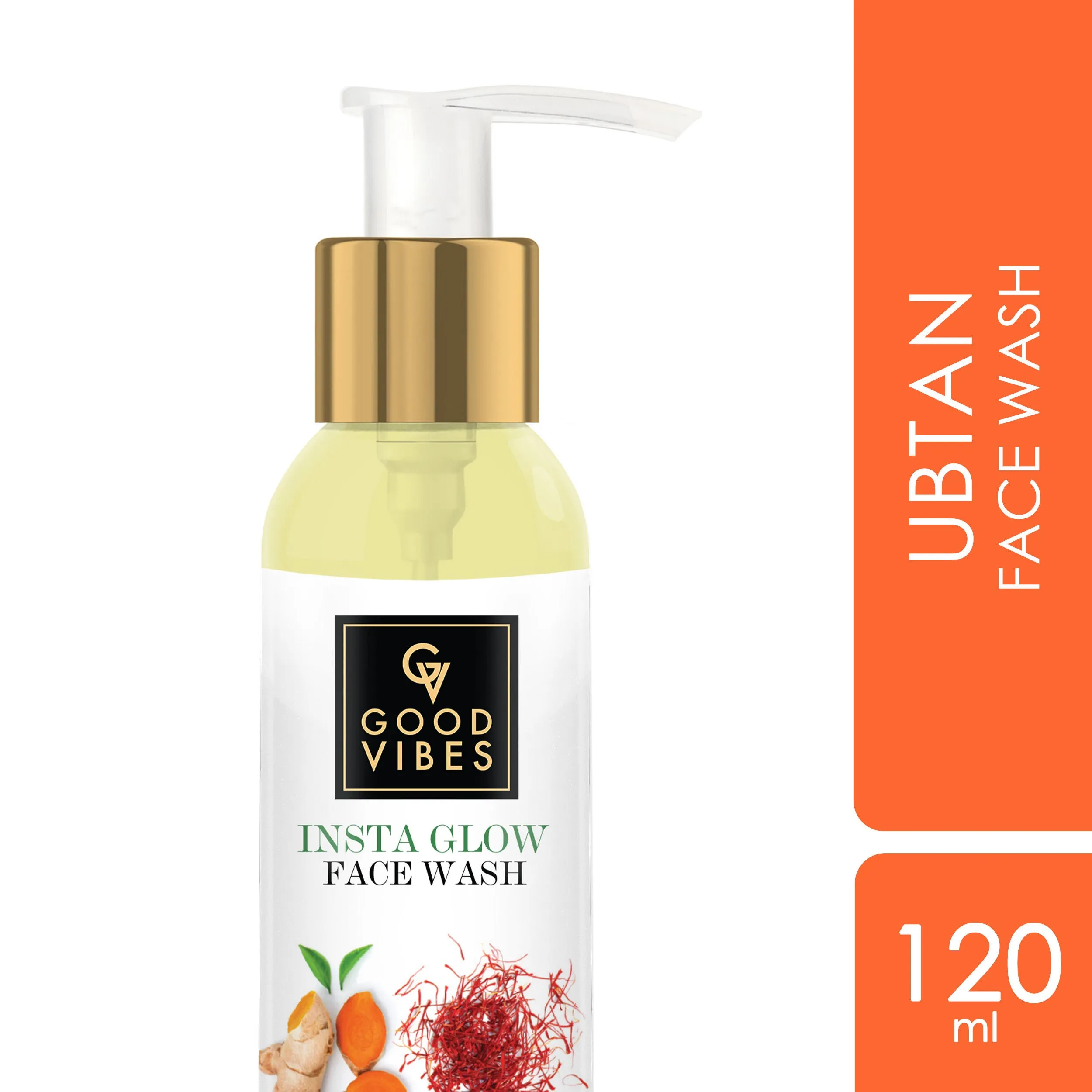 Good Vibes Ubtan Insta Glow Face Wash | Brightening, Cleansing | Vegan, No Parabens, No Mineral Oil, No Animal Testing (120 ml)