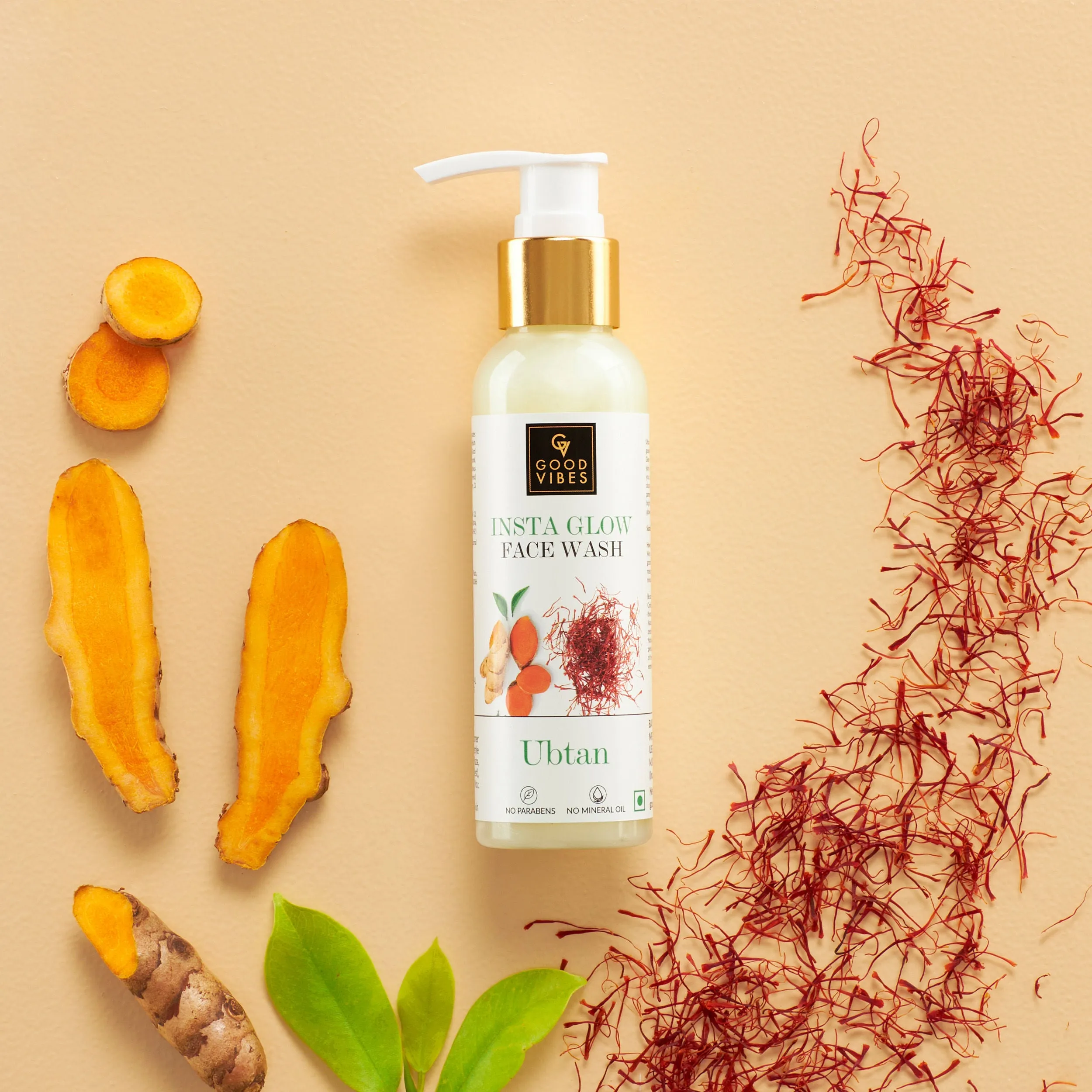 Good Vibes Ubtan Insta Glow Face Wash | Brightening, Cleansing | Vegan, No Parabens, No Mineral Oil, No Animal Testing (120 ml)