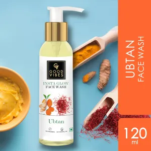 Good Vibes Ubtan Insta Glow Face Wash | Brightening, Cleansing | Vegan, No Parabens, No Mineral Oil, No Animal Testing (120 ml)