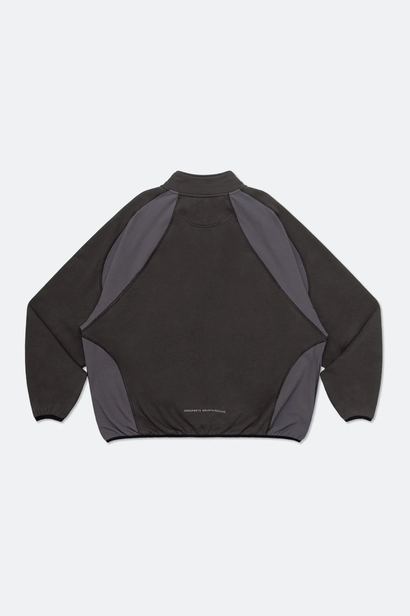 GROSPORTS NYLON PANEL HALF ZIP SWEATER/ CHARCOAL