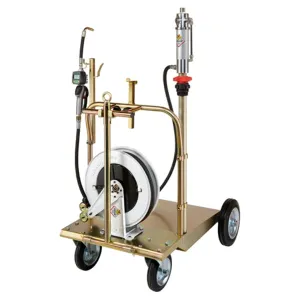 GT-RM36096KTR - 210L Oil Drum Pump Kit with Reel, 12m Hose, K400 Digital Metered Control & Trolley