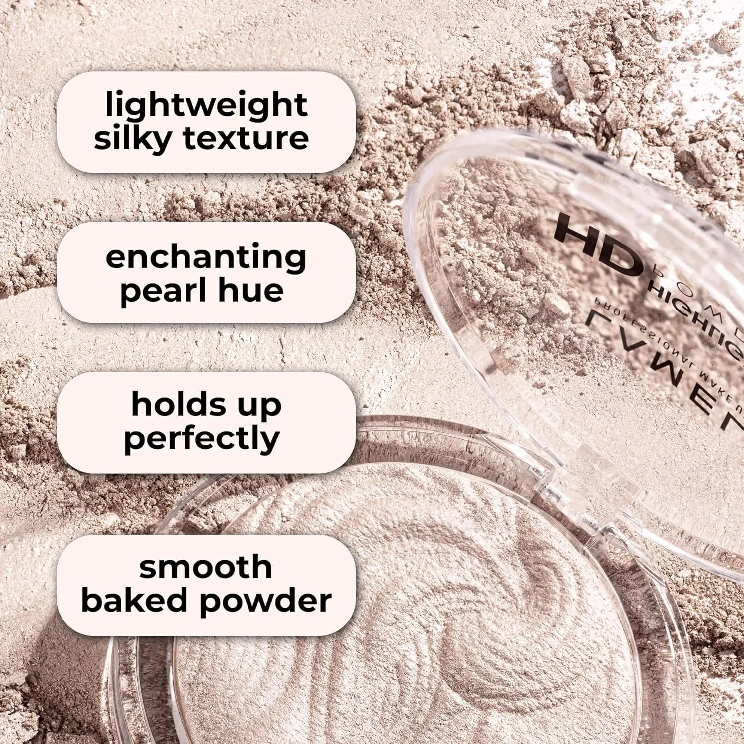 HD Highlighting Face Powder - Natural Glow & Subtle Shimmer Finish, Baked Blendable Pigmented Formula, Long-lasting & Fade-Resistant Wear, 401 12g/0.42 oz