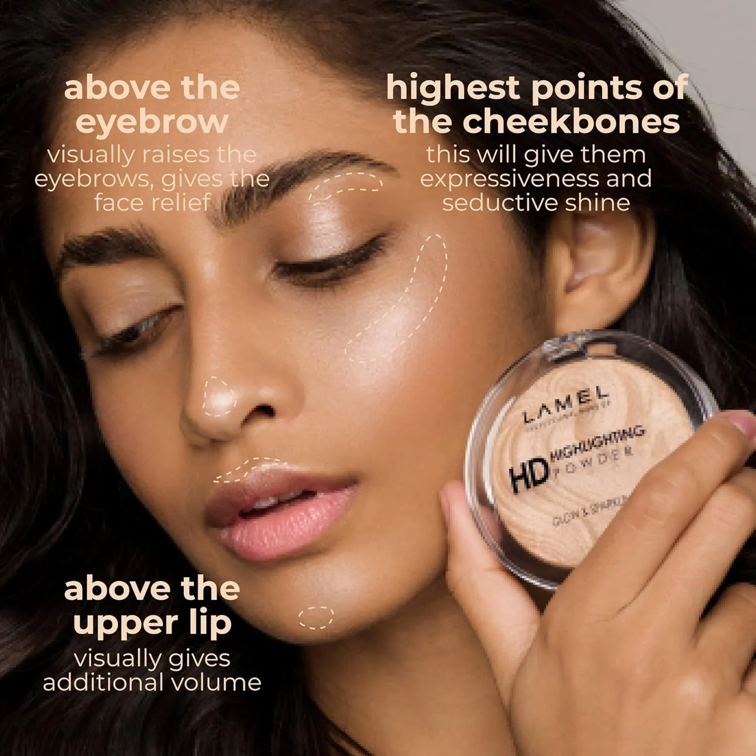 HD Highlighting Face Powder - Natural Glow & Subtle Shimmer Finish, Baked Blendable Pigmented Formula, Long-lasting & Fade-Resistant Wear, 401 12g/0.42 oz