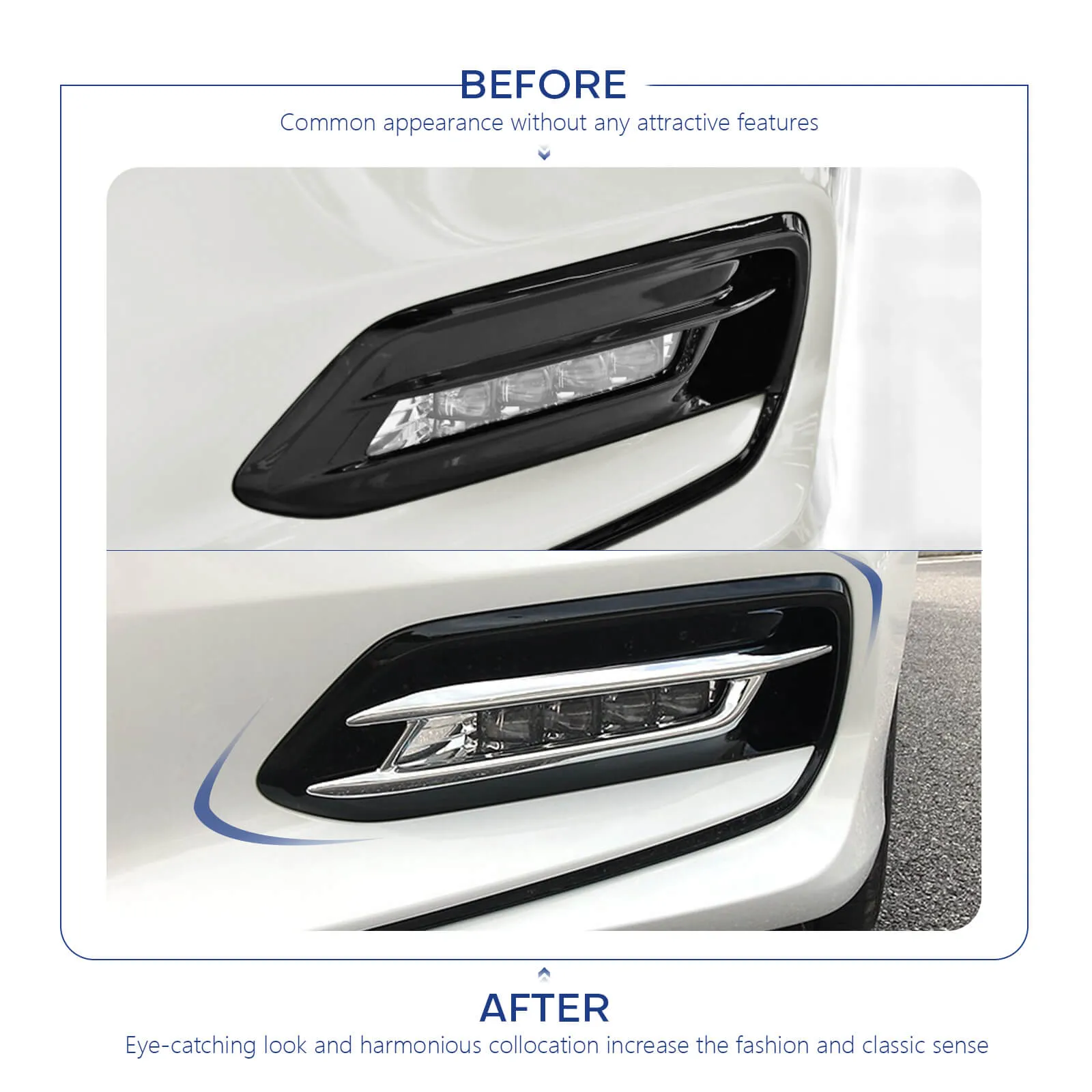 Headlight Front Lamp Eyelid Cover Trim For 2018-2020 Honda Accord, 2Pcs