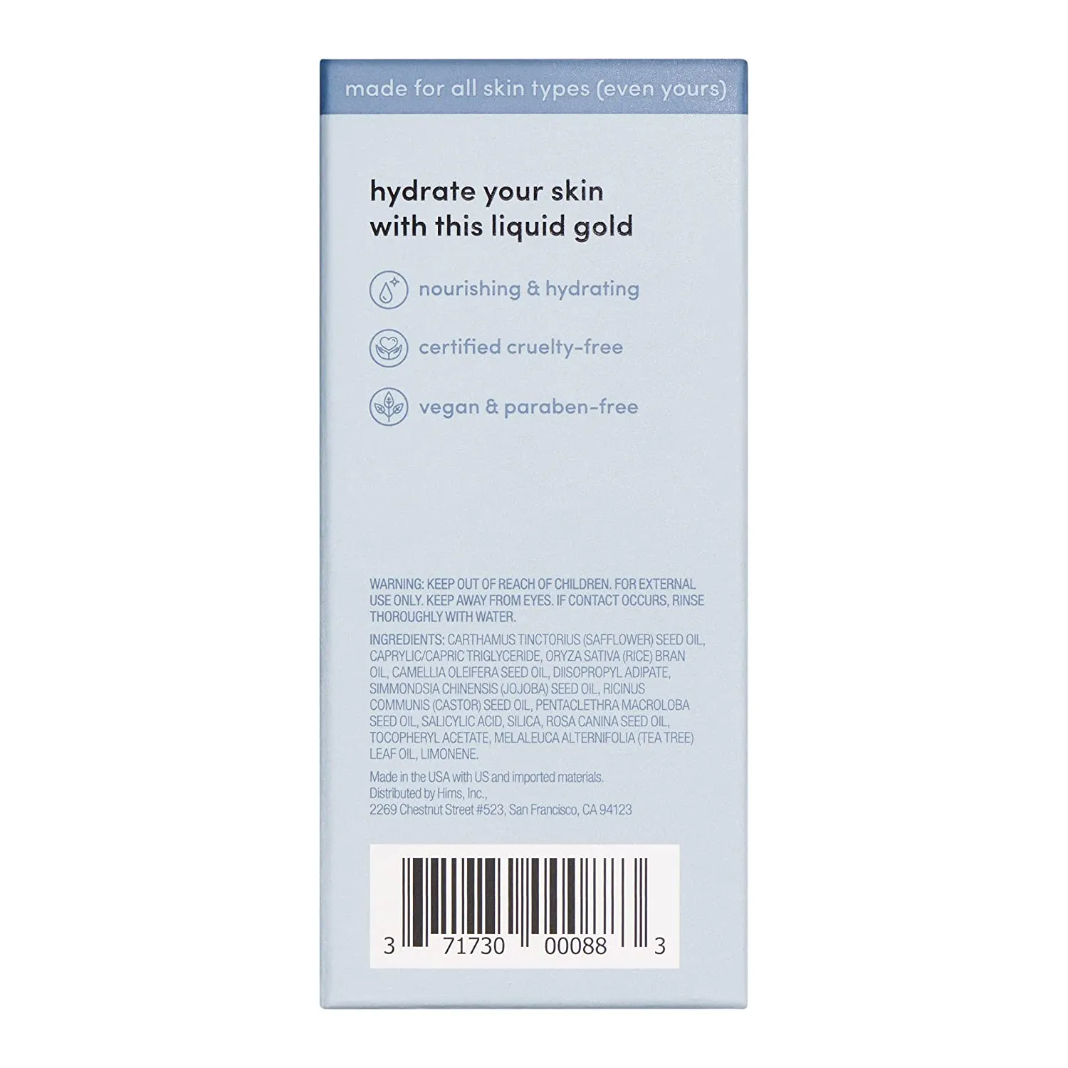 Hers Effortless Glow Face Oil, Lightweight, Hydrating Drops, 1 fl oz
