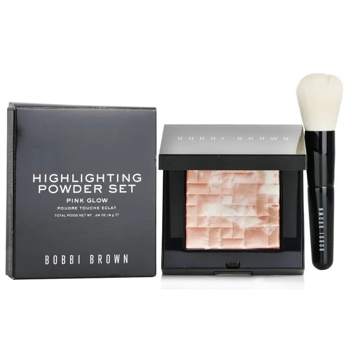 Highlighting Powder Set (1x Highlighting Powder   1x Mini Face Brush) - #pink Glow - 2pcs