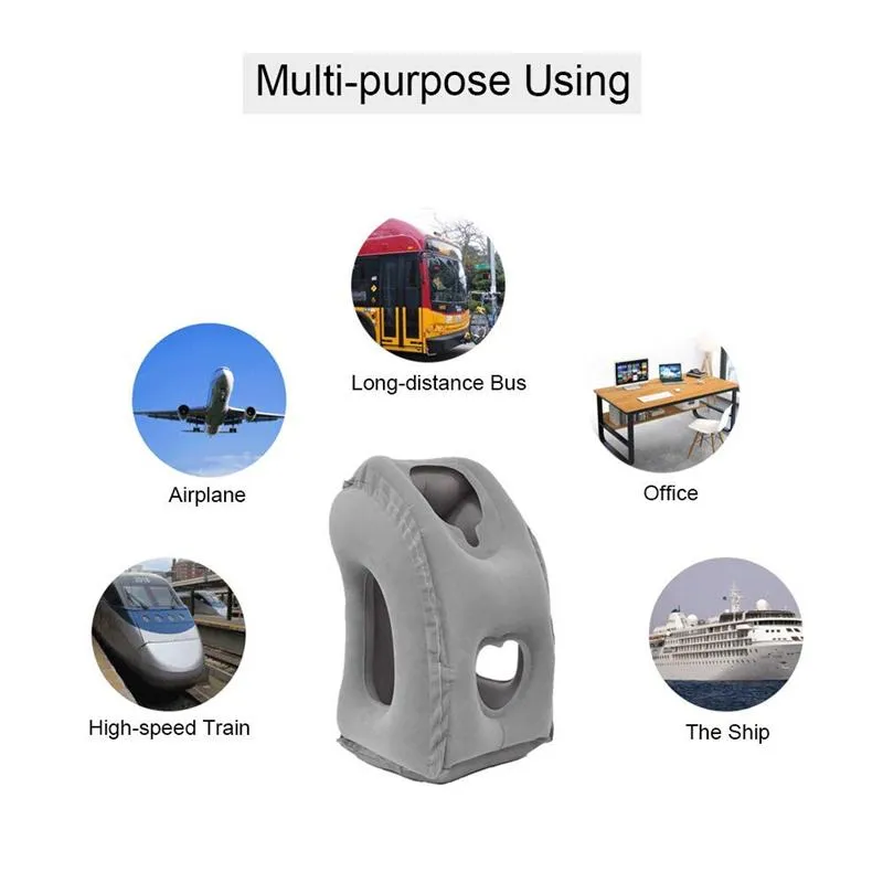 Inflatable Travel Pillow Air Cushion for Airplanes, Trains, Cars and Office Napping