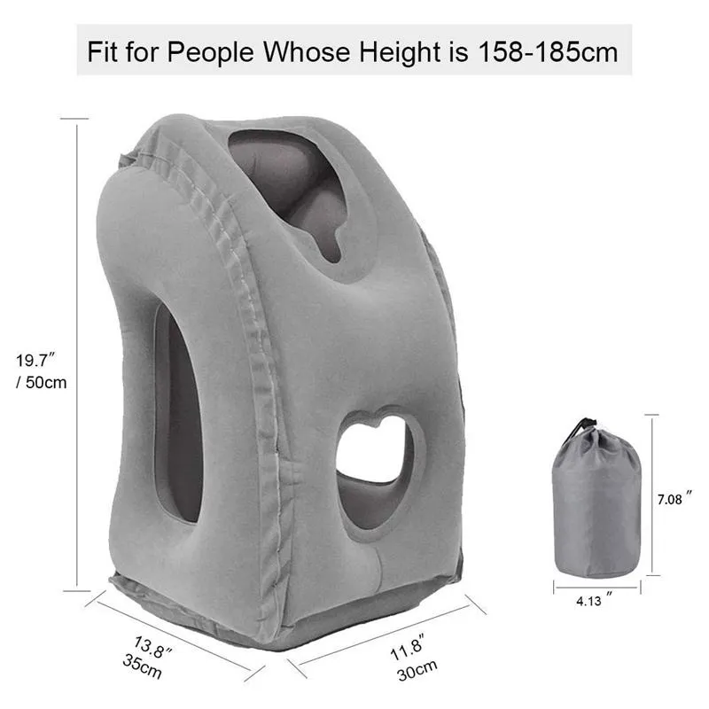 Inflatable Travel Pillow Air Cushion for Airplanes, Trains, Cars and Office Napping