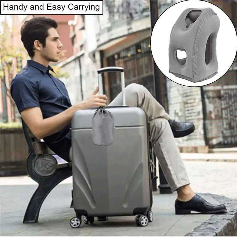 Inflatable Travel Pillow Air Cushion for Airplanes, Trains, Cars and Office Napping