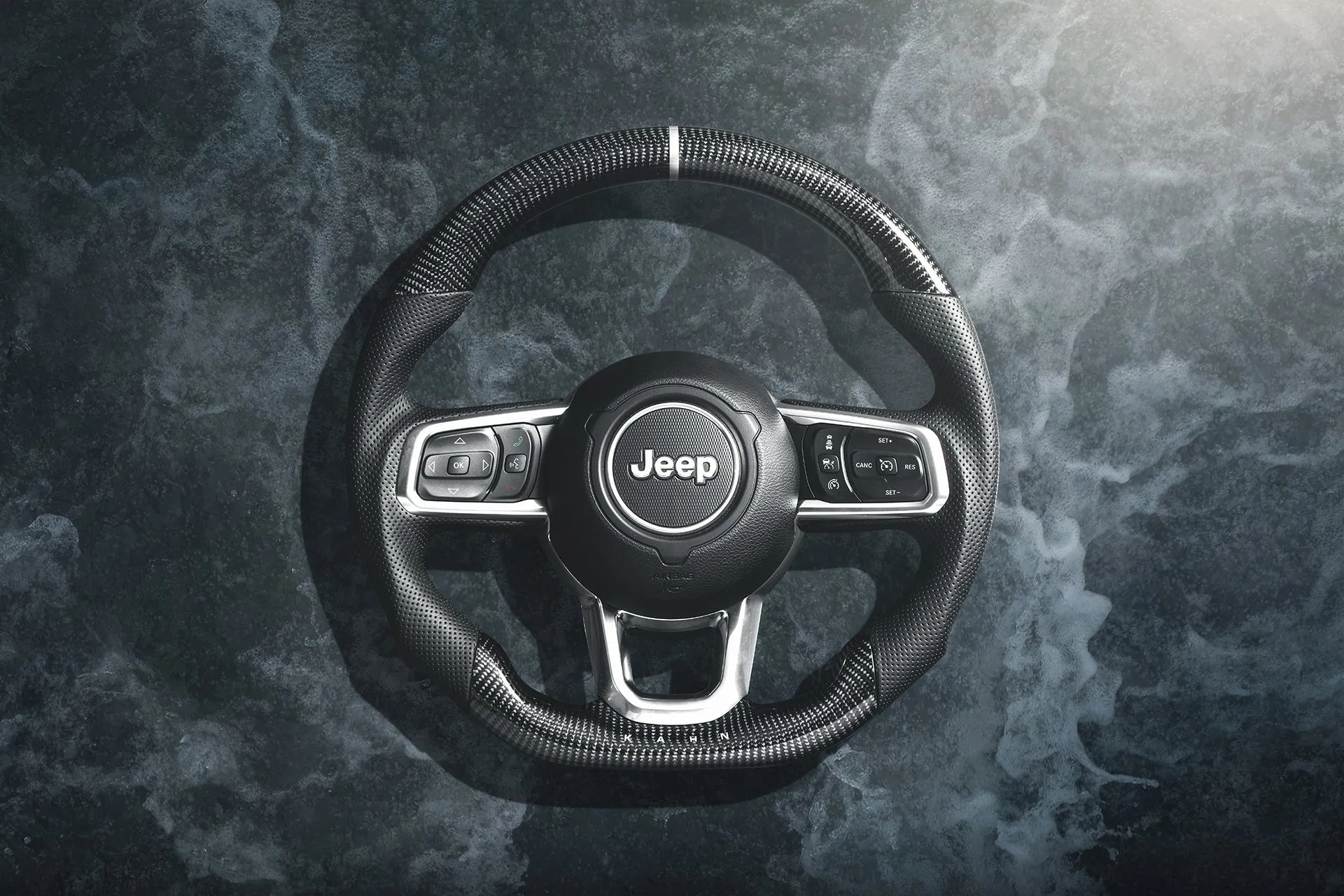 Jeep Wrangler JL (2018-Present) Carbon Sports Steering Wheel with Kahn Lettering