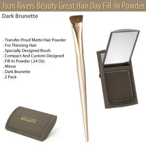 Joan Rivers Beauty Great Hair Day Fill-In Powder - Dark Brunette - Two Pack