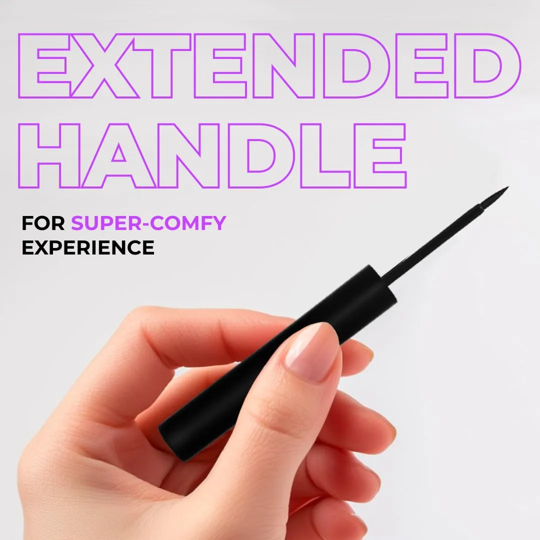 LAMEL Liquid Long-Lasting Eyeliner With Hard Brush 402 Graphite Black