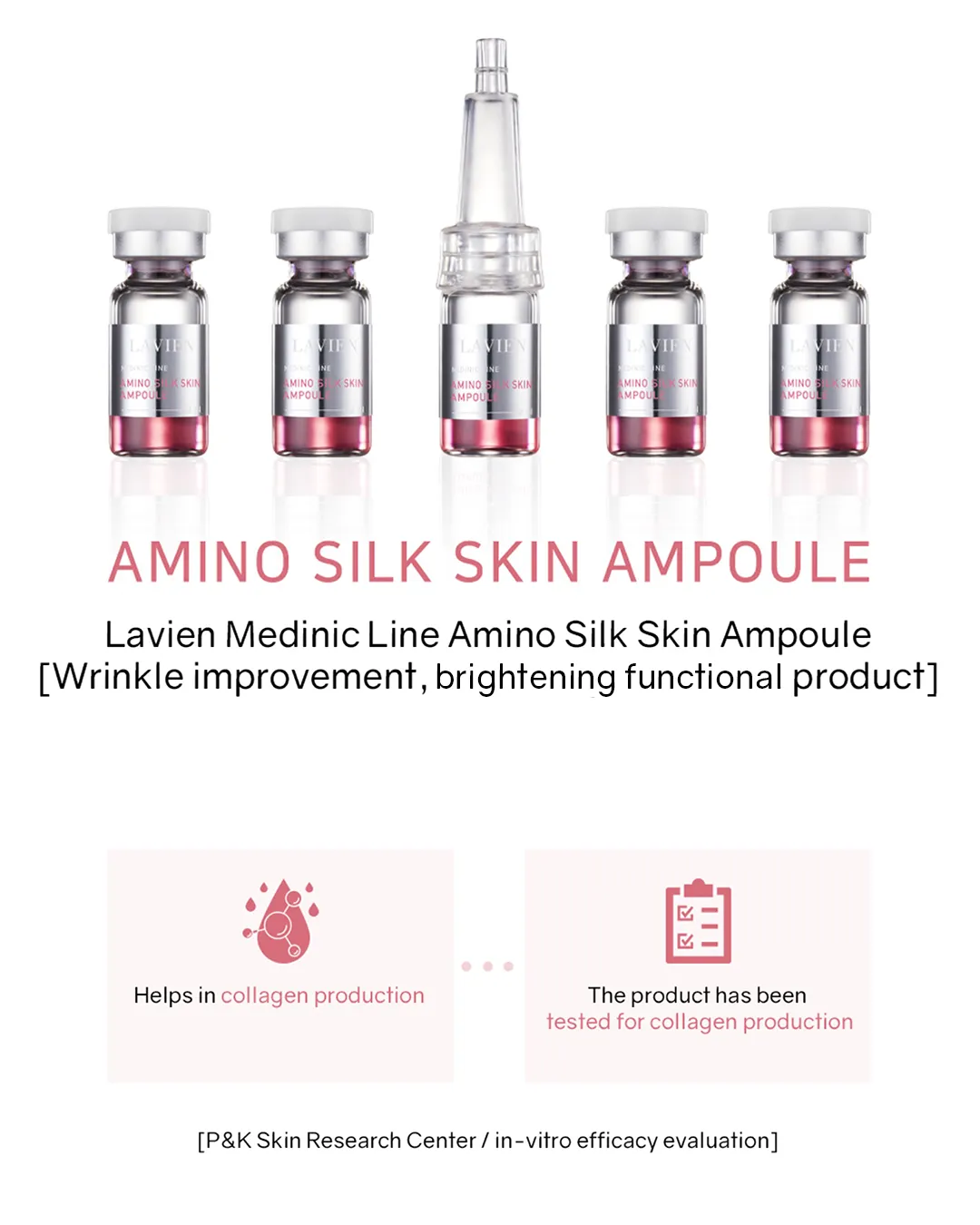 Lavien Amino Silk Skin Ampoule (Pink) / 4000 Micro Shot Skin Roller