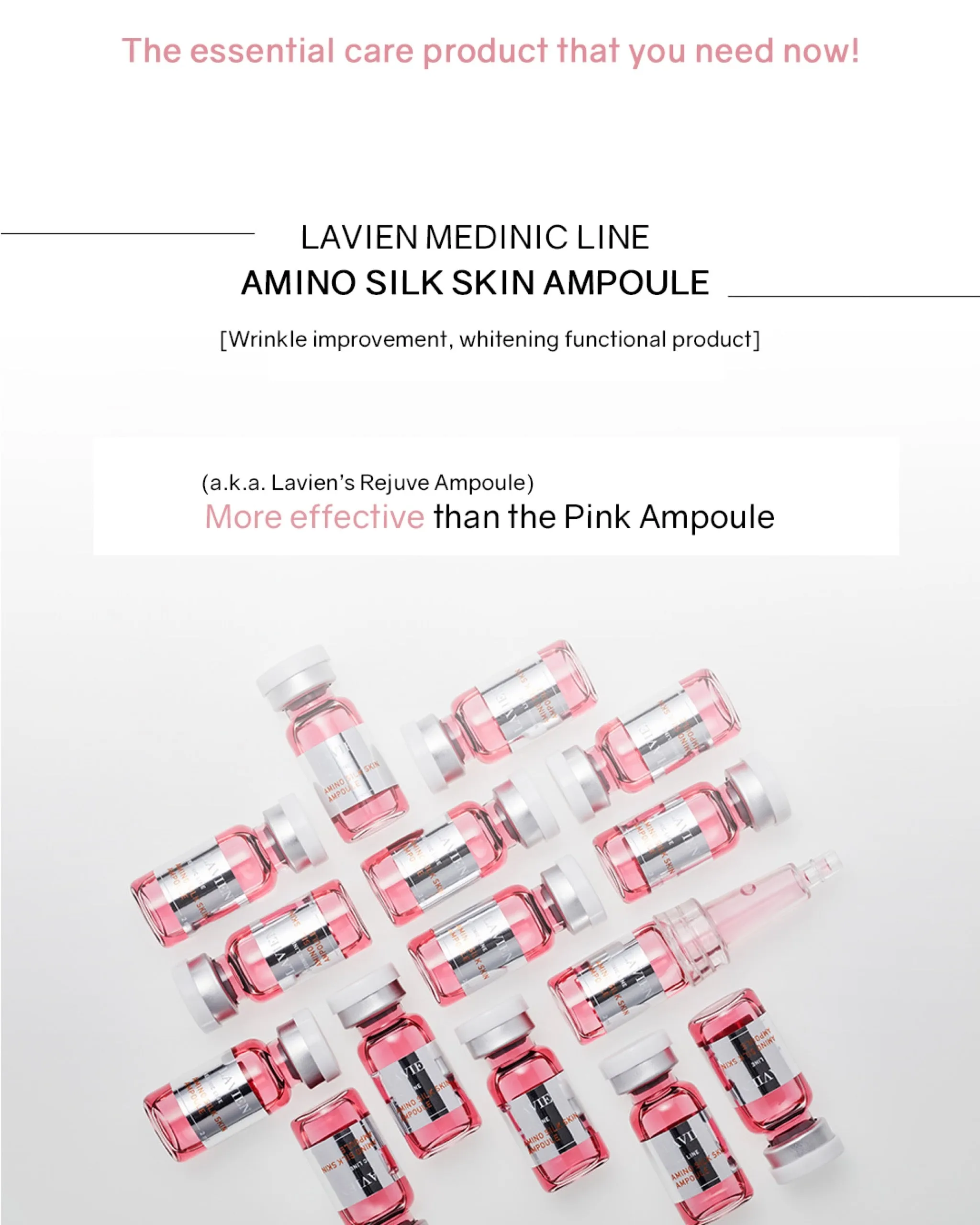 Lavien Amino Silk Skin Ampoule (Pink) / 4000 Micro Shot Skin Roller