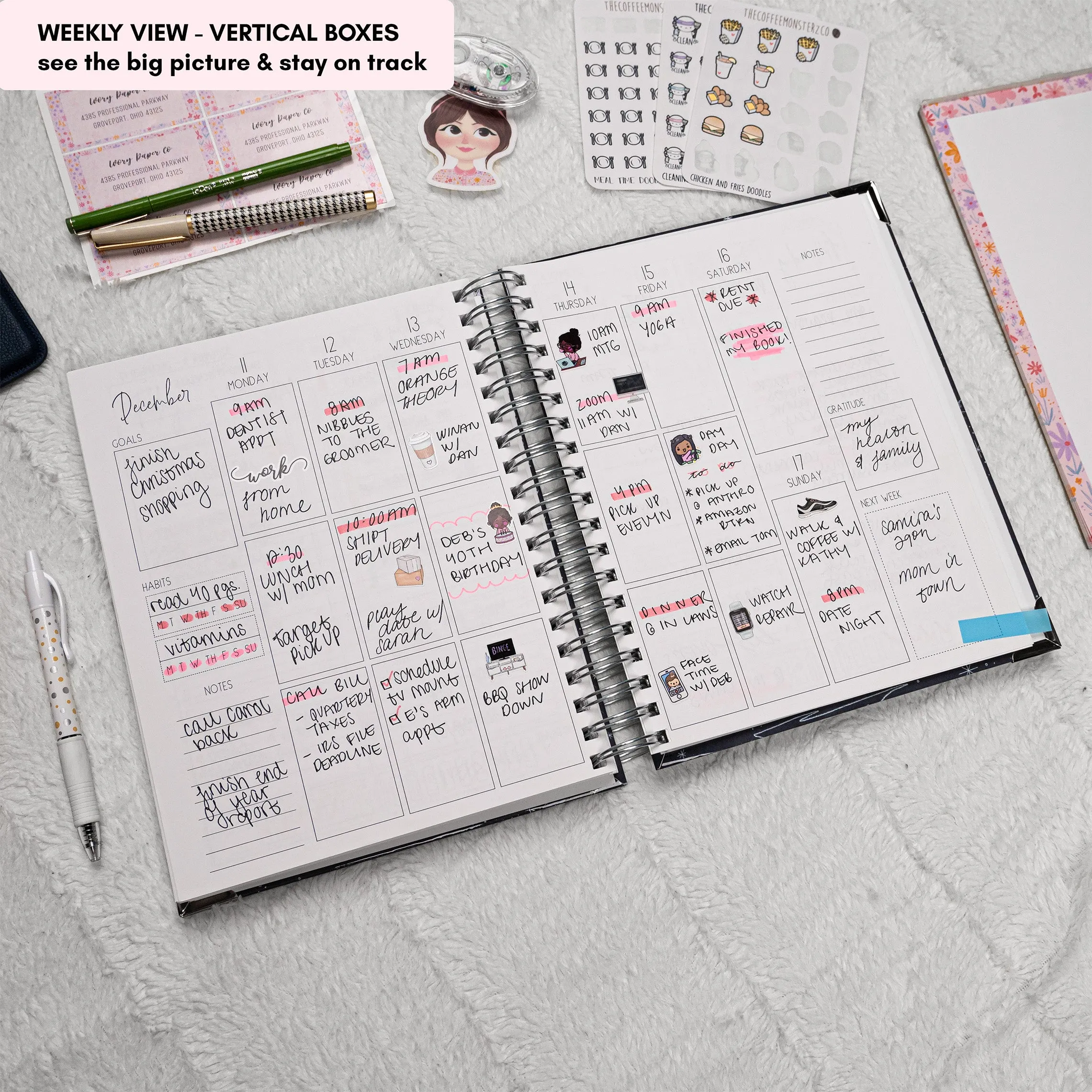 Maddie's Florals Green | All-In-One Planner (Daily, Weekly & Monthly)