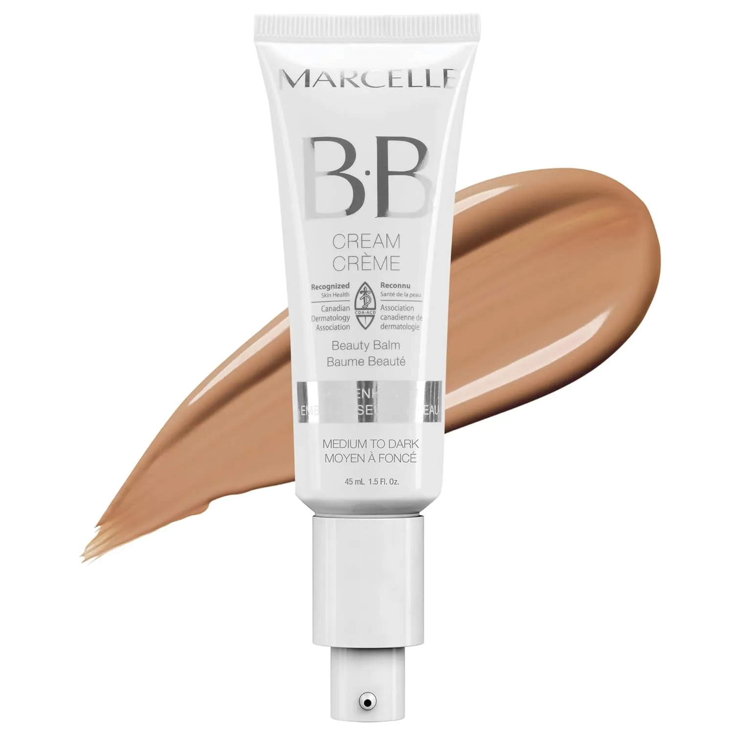 Marcelle BB Cream Beauty Balm, Medium-Dark, Tinted Moisturizer, Skin Enhancer, Lightweight, Hydrating, Hypoallergenic, Non-Comedogenic, Fragrance-Free, Paraben-Free, Oil-Free, Cruelty-Free, 1.5 fl oz