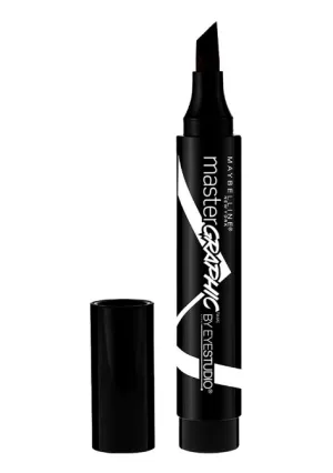 Maybelline New York Eye Studio Master Graphic Liquid Eyeliner, Striking Black, 0.084 Fluid Ounce