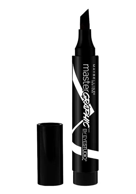 Maybelline New York Eye Studio Master Graphic Liquid Eyeliner, Striking Black, 0.084 Fluid Ounce