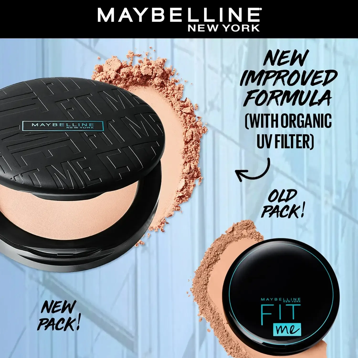 Maybelline New York Fit Me Matte   Poreless Compact Powder, 330 Toffee, 6g