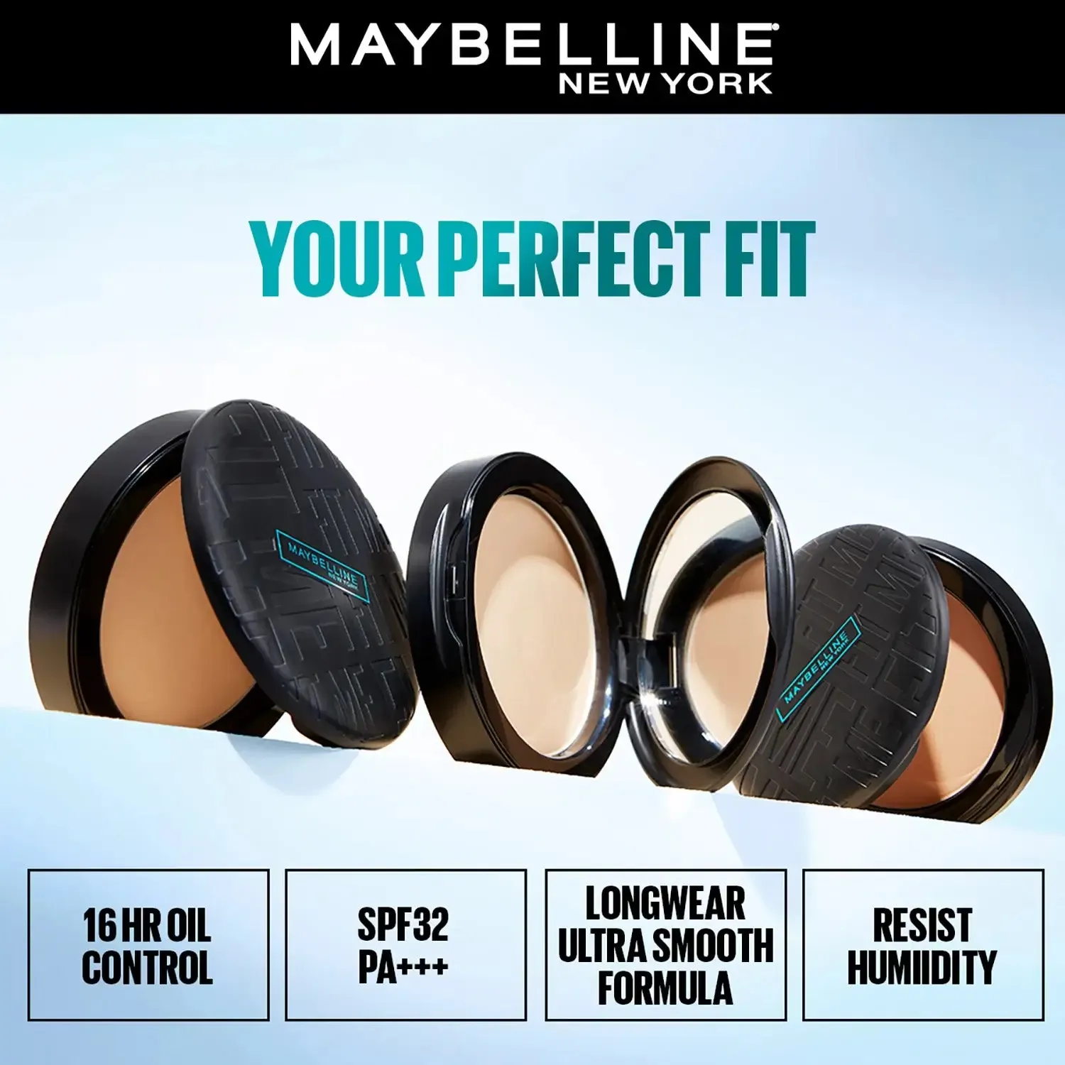 Maybelline New York Fit Me Matte   Poreless Compact Powder, 330 Toffee, 6g