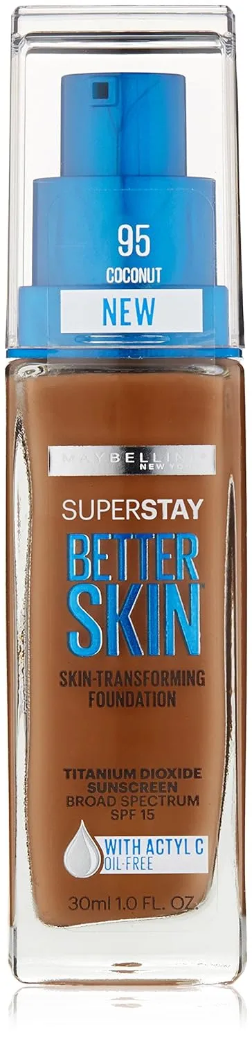 Maybelline New York Superstay Better Skin Foundation, Coconut, 1 Fluid Ounce