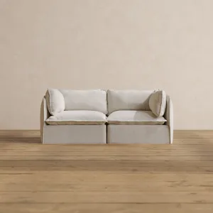 Modular Washable 2-Seater in Powder | Deluxe  Seat | Contour Pillow