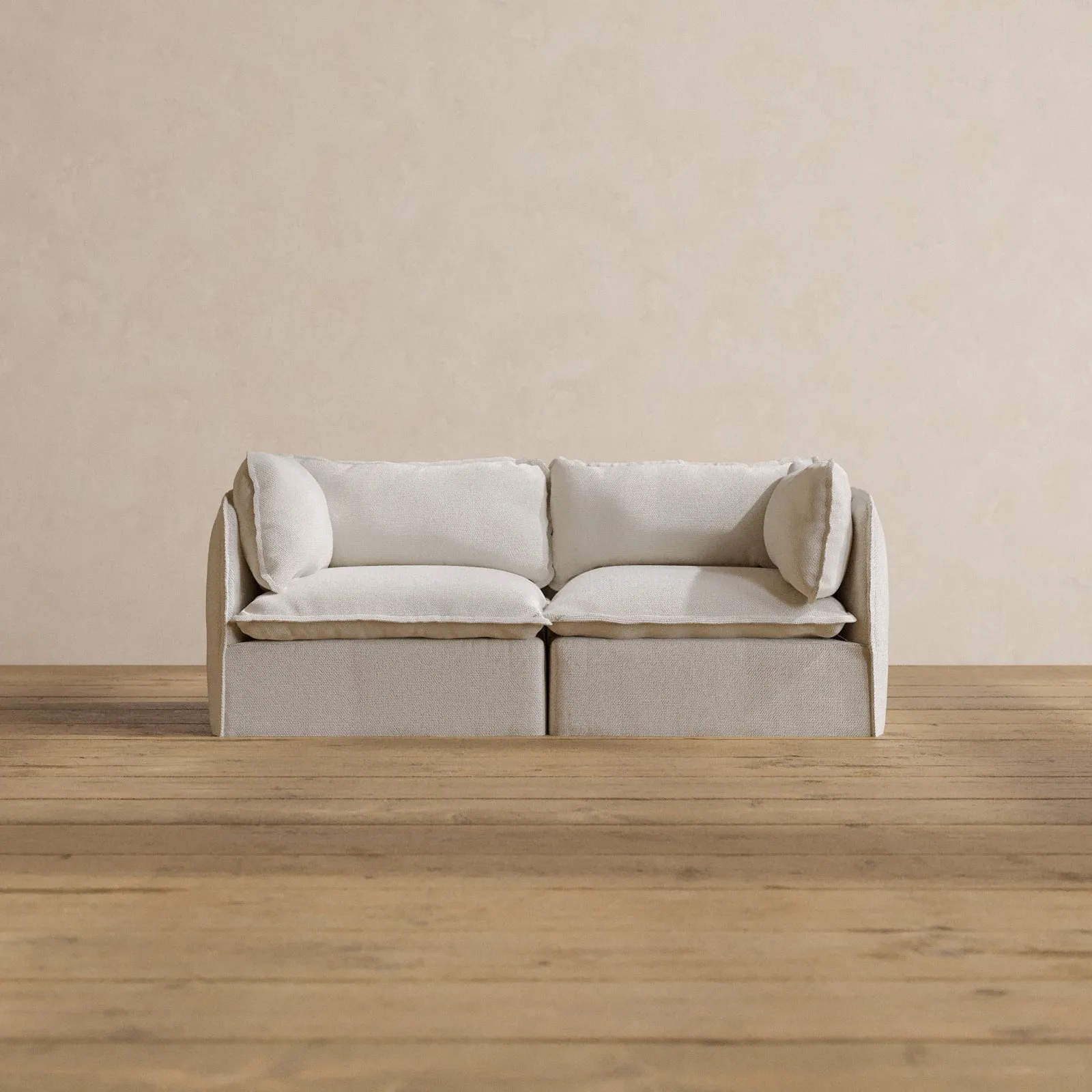 Modular Washable 2-Seater in Powder | Deluxe  Seat | Contour Pillow