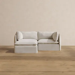 Modular Washable 2-Seater Sectional in Powder | Memorix  Seat | Contour Pillow
