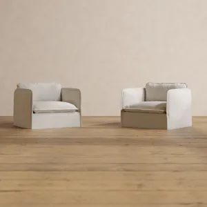 Modular Washable Armchair Set in Powder | Memorix  Seat | Contour Pillow