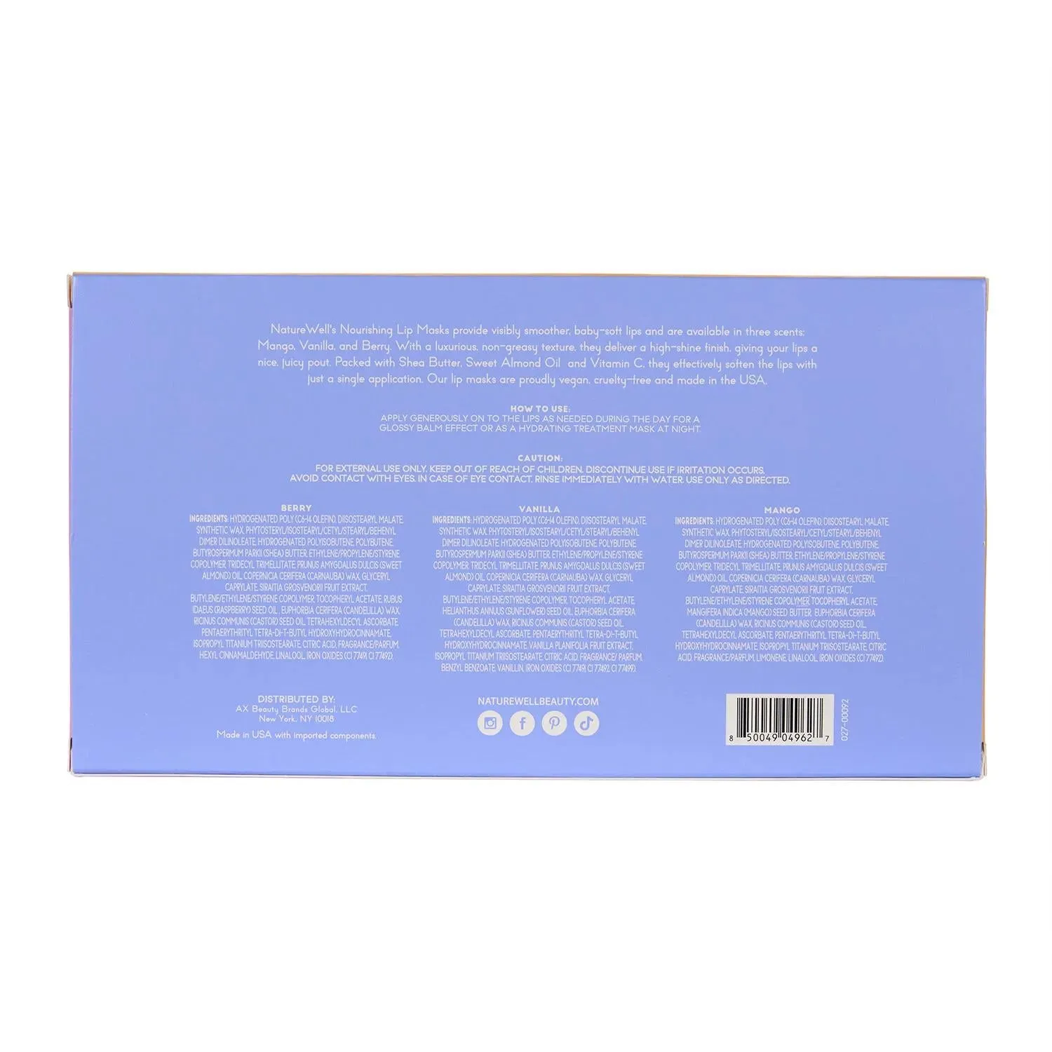 NatureWell Hydrating Lip Mask, Variety Pack, 0.70 oz., 3 pk.