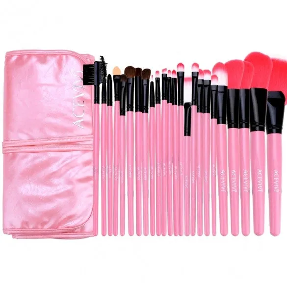 New Fashion Professional 24pcs Soft Cosmetic Tool Makeup Brush Set Kit With Pouch