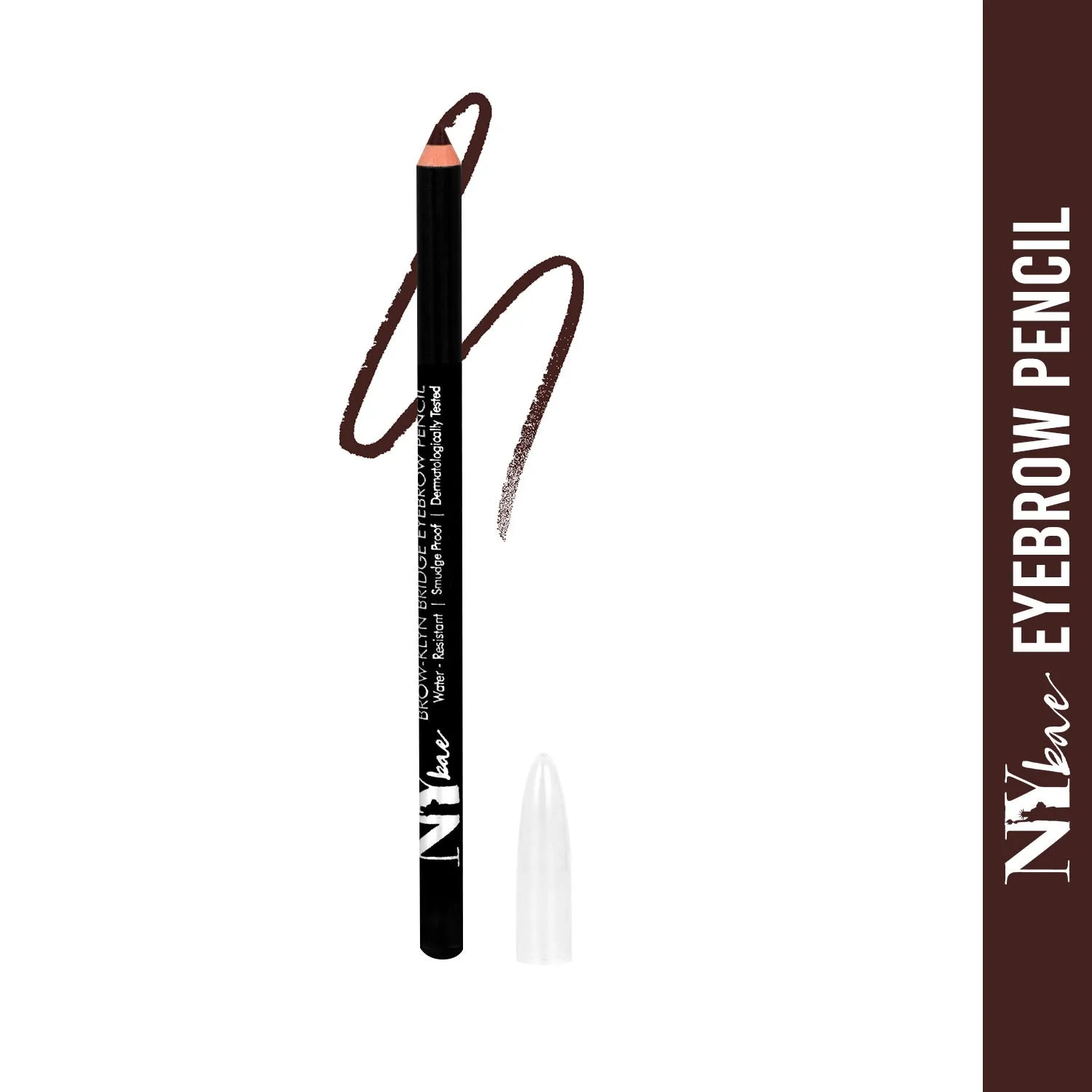 NY Bae Brow-klyn Bridge Eye Brow Pencil - Brown (1.4 g) | Enriched with Castor Oil & Vitamin E | Smudge Resistant | Easy To Use | Cruelty Free