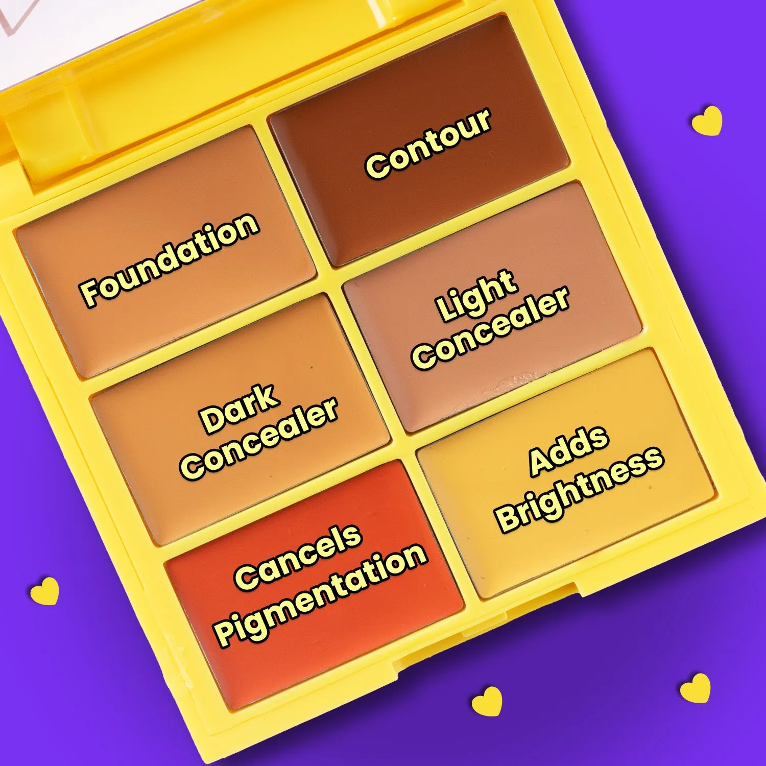 NY Bae Full Coverage Concealer Palette - Medium Maiden 02 (9g) | Concealer | Foundation | Contour | Colour Correctors | Glowing Medium Skin | Face Makeup | Creamy Finish