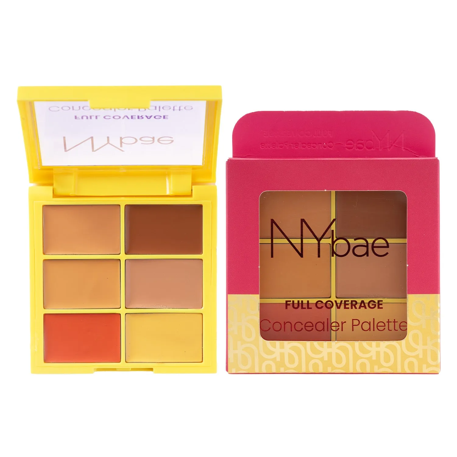 NY Bae Full Coverage Concealer Palette - Medium Maiden 02 (9g) | Concealer | Foundation | Contour | Colour Correctors | Glowing Medium Skin | Face Makeup | Creamy Finish